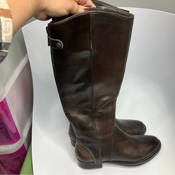 Arturo Chiang brown leather felicity riding boots knee high size 7.5 - Picture 2 of 12